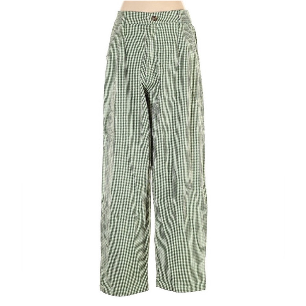 Rare NWOT Big Bud Press Checker Trouser Pants Green Ivory Size Medium
